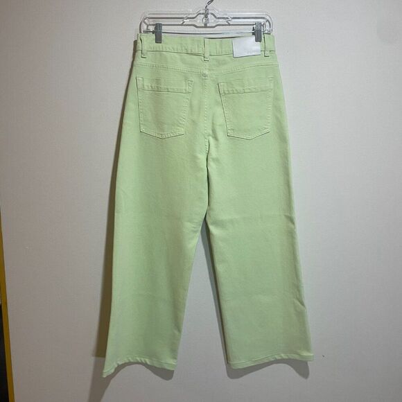DL1961 Size 28 Hepburn Wide Leg High Rise Vintage Jean Limeade Green Neon 80s - Picture 7 of 14